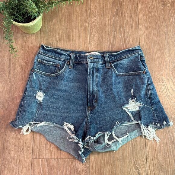 ABERCROMBIE CURVE LOVE THE MOM HIGH RISE SHORTS SIZE 10 - Picture 2 of 6